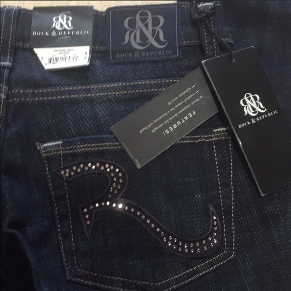 Rock & Republic Kasandra Blue Denim Jeans pant NWT - Picture 11 of 16